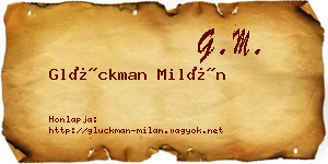 Glückman Milán névjegykártya